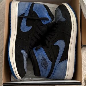 Nike Men's Black and Blue High-Top Sneakers